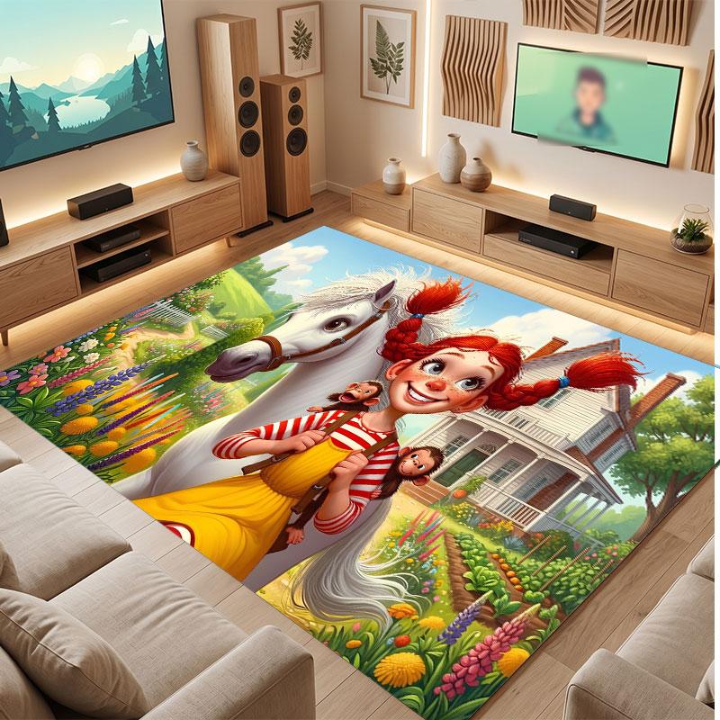 Pippi Longstocking Rug Soft Thick Non Slip Floor Carpet for Bedroom Living Room Home Decor