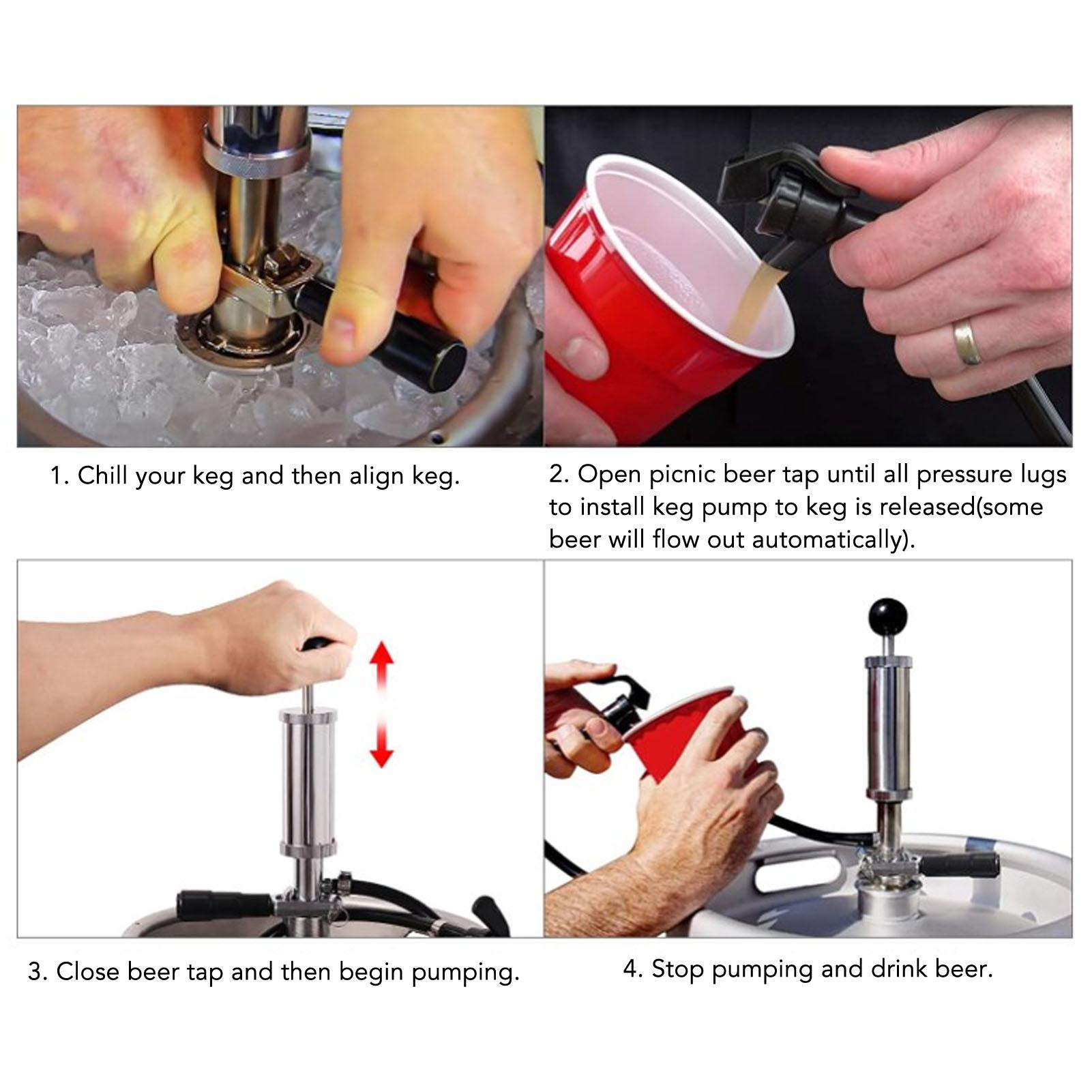 Beer Keg Pump 4inch Stainless Steel