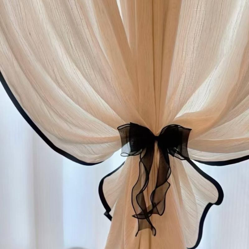 Nordic Ins-style Ribbon Bow Curtain Tieback Bedroom Living Room Curtain Tie Back Home Decor Artistic Elegant Interior Decoration