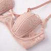 Europe Women Underwear Set Sexy Lace Ultra Thin 1/2 Cup Plus Size Brassiere Fashion Embroidery Intimates Push Up Bra Briefs Set