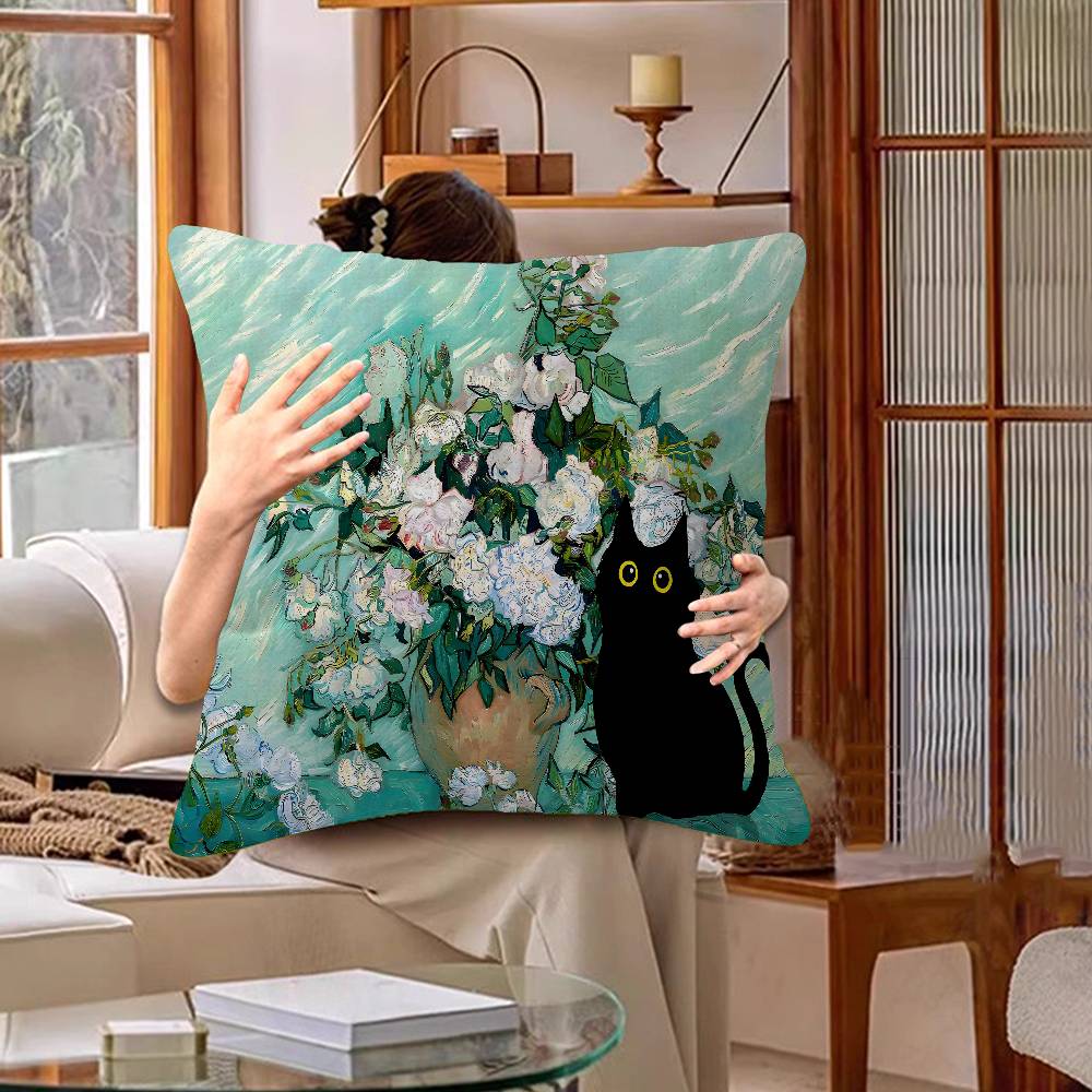 Vintage Art Van Gogh Oil Painting Pillow Cover Design cushion Cover decor Holiday Decorati