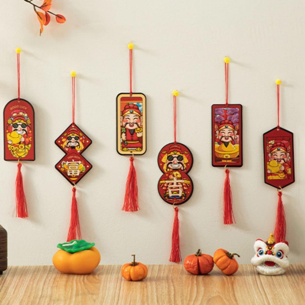 6pcs/set Zodiac Snake Snake Year Lucky Pendant Traditional Spring Festival Plant Pendant Festival