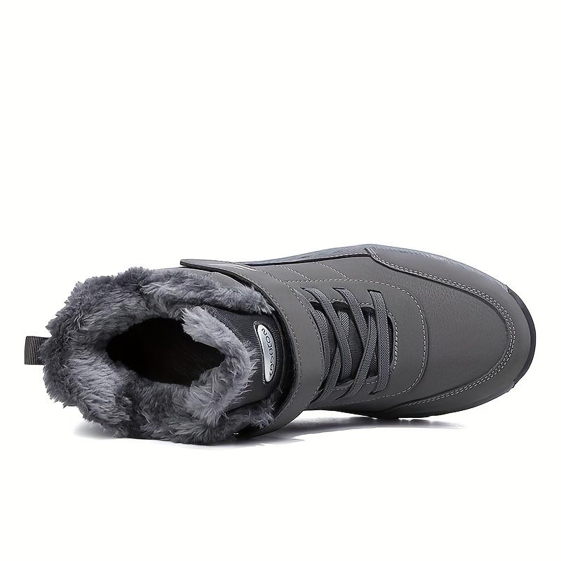 Herren Rutschfeste Schneestiefel, Winter Thermoschuhe, Winddichte Wanderstiefel mit flauschigem Futter
