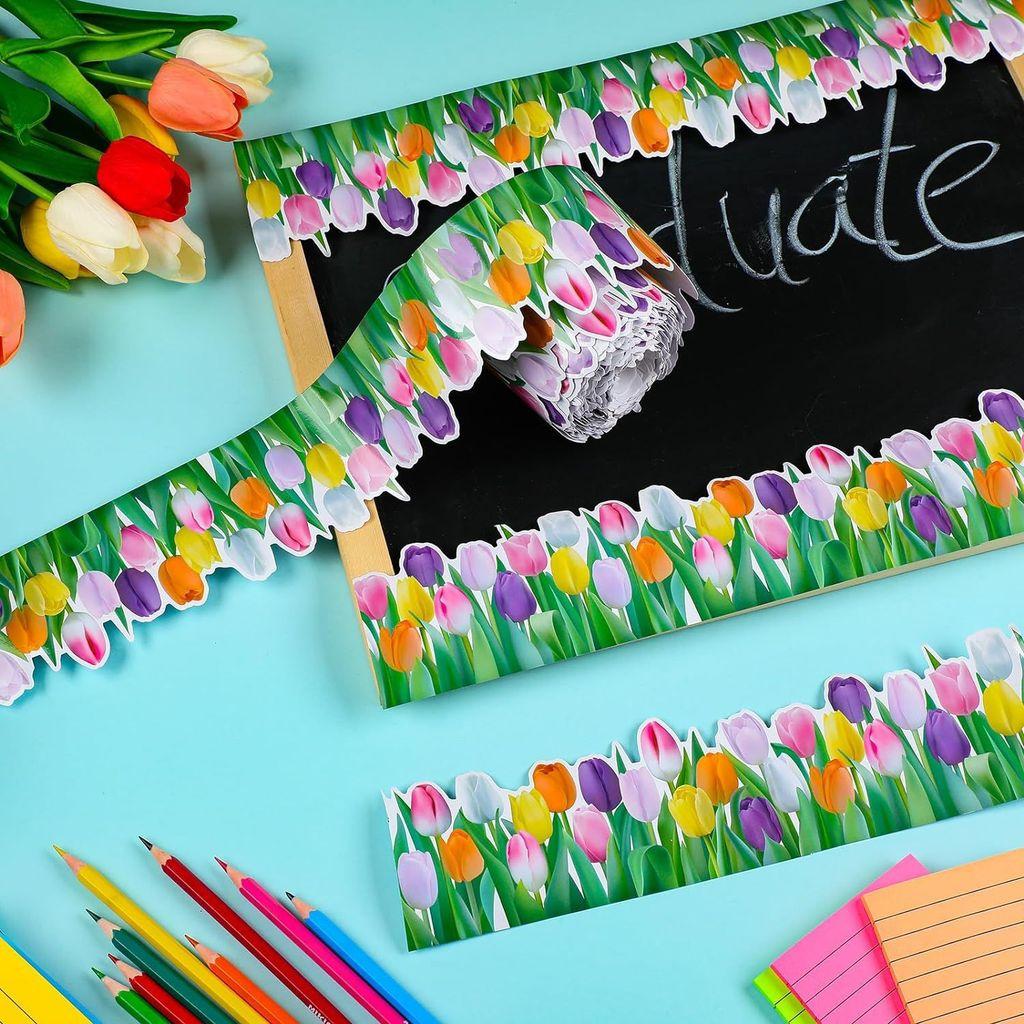 Spring Tulip Flower Party Classroom Decor Paper With Color Printing For Home And Event Use