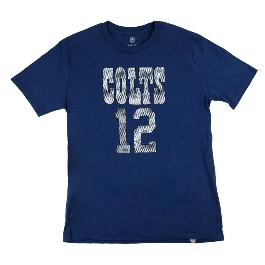 NWT NFL Indianapolis Colts Number 12 Andrew Luck Cotton Tee Youth Large 14/16