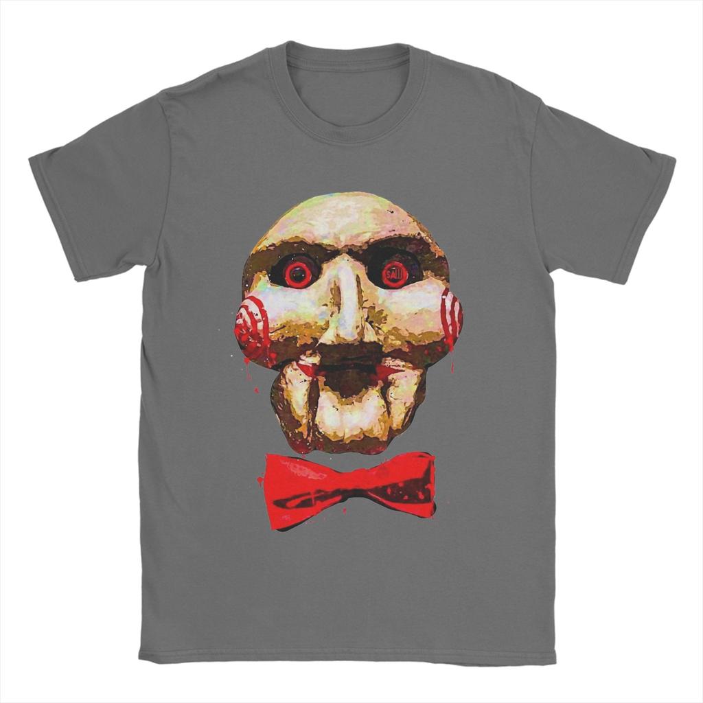 Maglietta Kawaii Film Saw da Uomo Girocollo Manica Corta Top Horror Cotone Abbigliamento Estivo