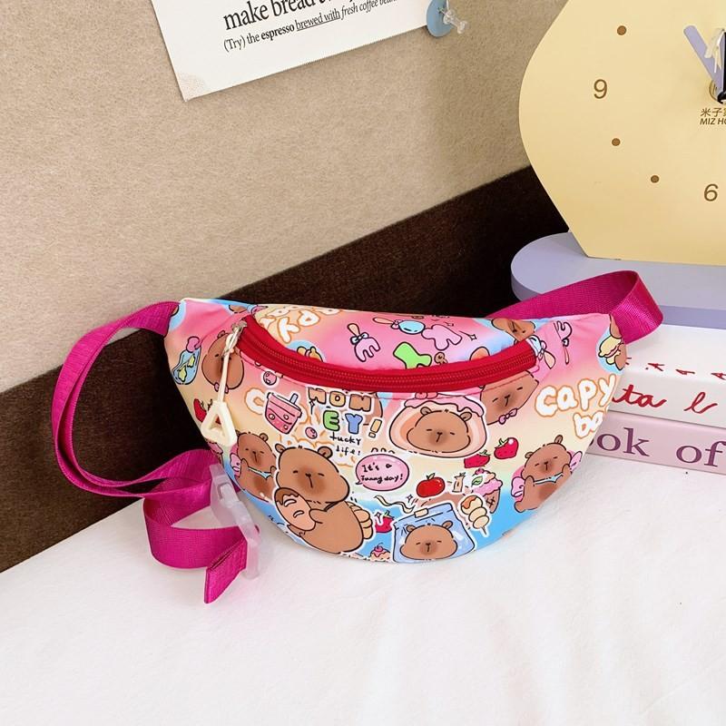 Cute And Stylish Cartoon Print Chest Bag For Kids In Blue Purple Yellow And Pink Colors