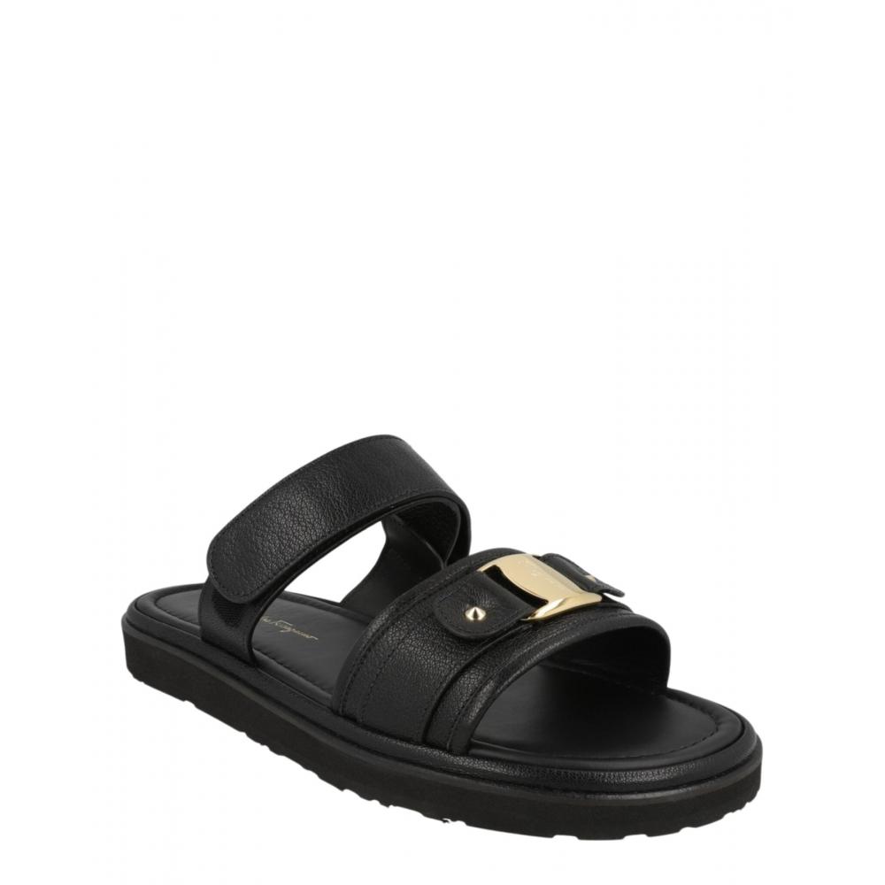 Salvatore Ferragamo Kamy Leather Sandals Black