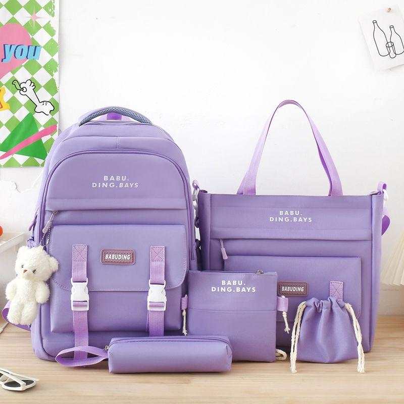 Set da 5 pezzi con Zaini Rosa di Buona Qualità Borsa per Scuola Media per Studentesse di Scuola Elementare Zaini ad Alta Capacità Astuccio