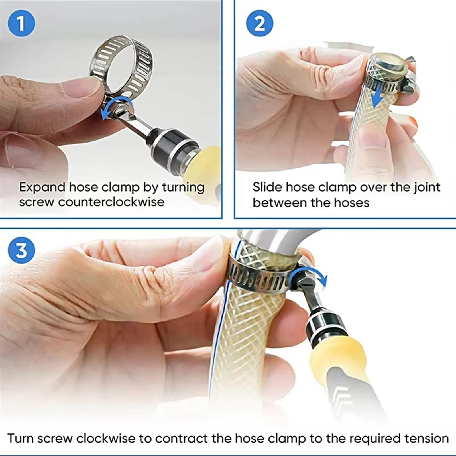 

Cross-Border Hot 40PCS Stainless Steel Hose Clamps – for Gas/Water One Size