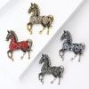 Vintage Rhinestone Horse Brooch for Women Animal Banquets Pins Party Accessories