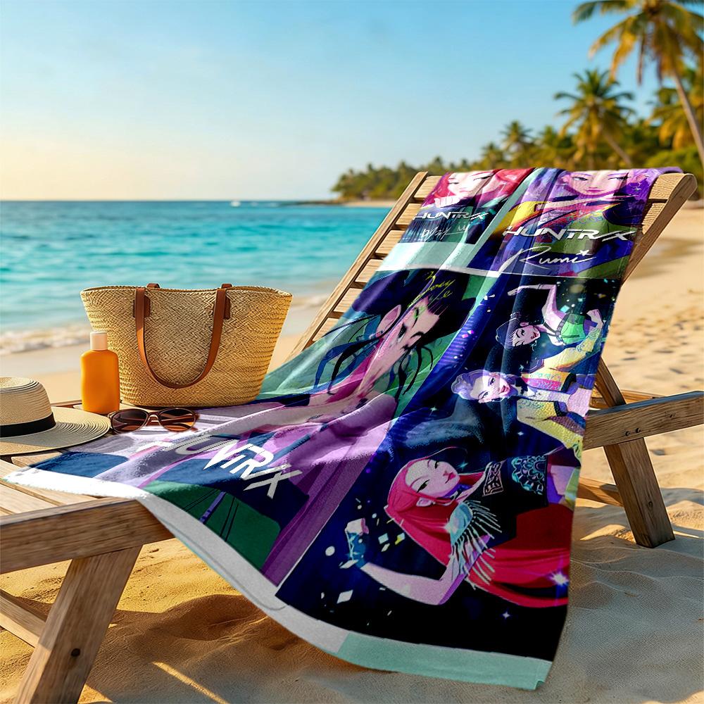Demon Hunter Girls 1 Beach Towel Soft Durable Quick-Dry Comfortable Lightweight Portable for Swimming,Beach,Camping, Travel