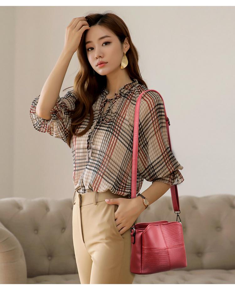 2024 Damen Weiches Leder Retro Umhängetasche - Schlicht, Lässig, Mehrschichtig, Schulter Eimertasche