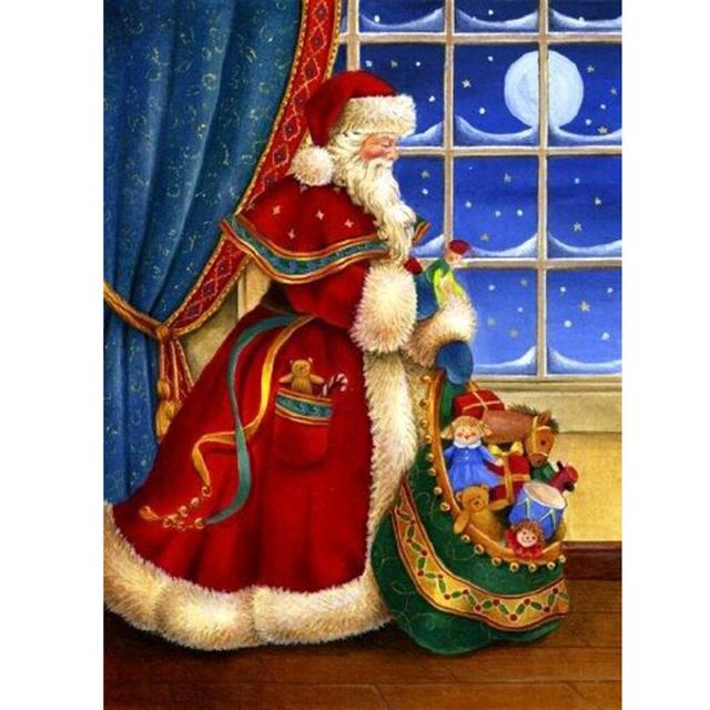 Christmas Decorations, Different Santa Claus Giving Christmas Gifts, Wall Decorations