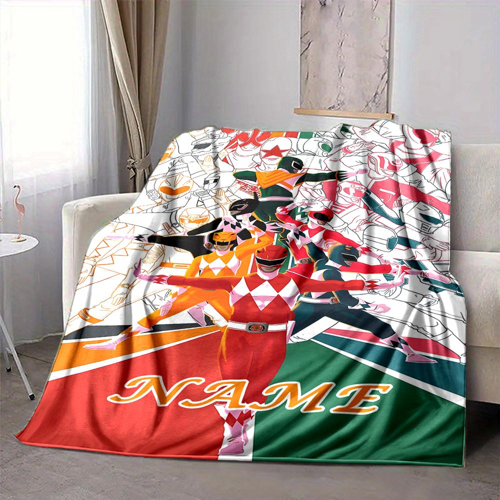 Custom 1pc Power Rangers Team-up Blanket, Soft And Comfortable Blanket, Casual Warm, Camping Travel Blanket, Birthday Gift Q912156
