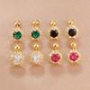 1 Paar Exquisite Edelstahl Zirkon Blume Ohrstecker Ohrringe für Damen Tragus Kleines Knorpel Piercing Ohrring Koreanischer Schmuck