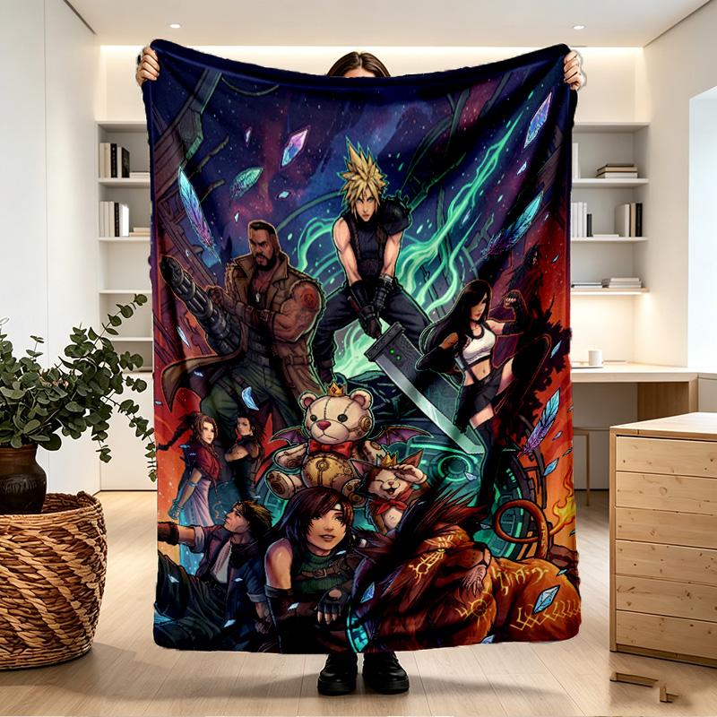 Final Fantasy Print Blanket - Soft & Comfortable, for Bedroom, Travel, Sofa, Home Decoration - Birthday Christmas Gift for Friend