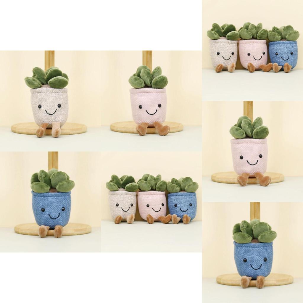 Adorable Plush Succulent Keychain Soft Toy Potted Plant Doll With Tulip Design