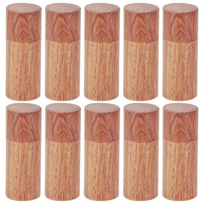 10Pcs Wooden Essential Oil Cylinder Box Storage Bottle Container Travelling Carrier Case2.5cm Outer