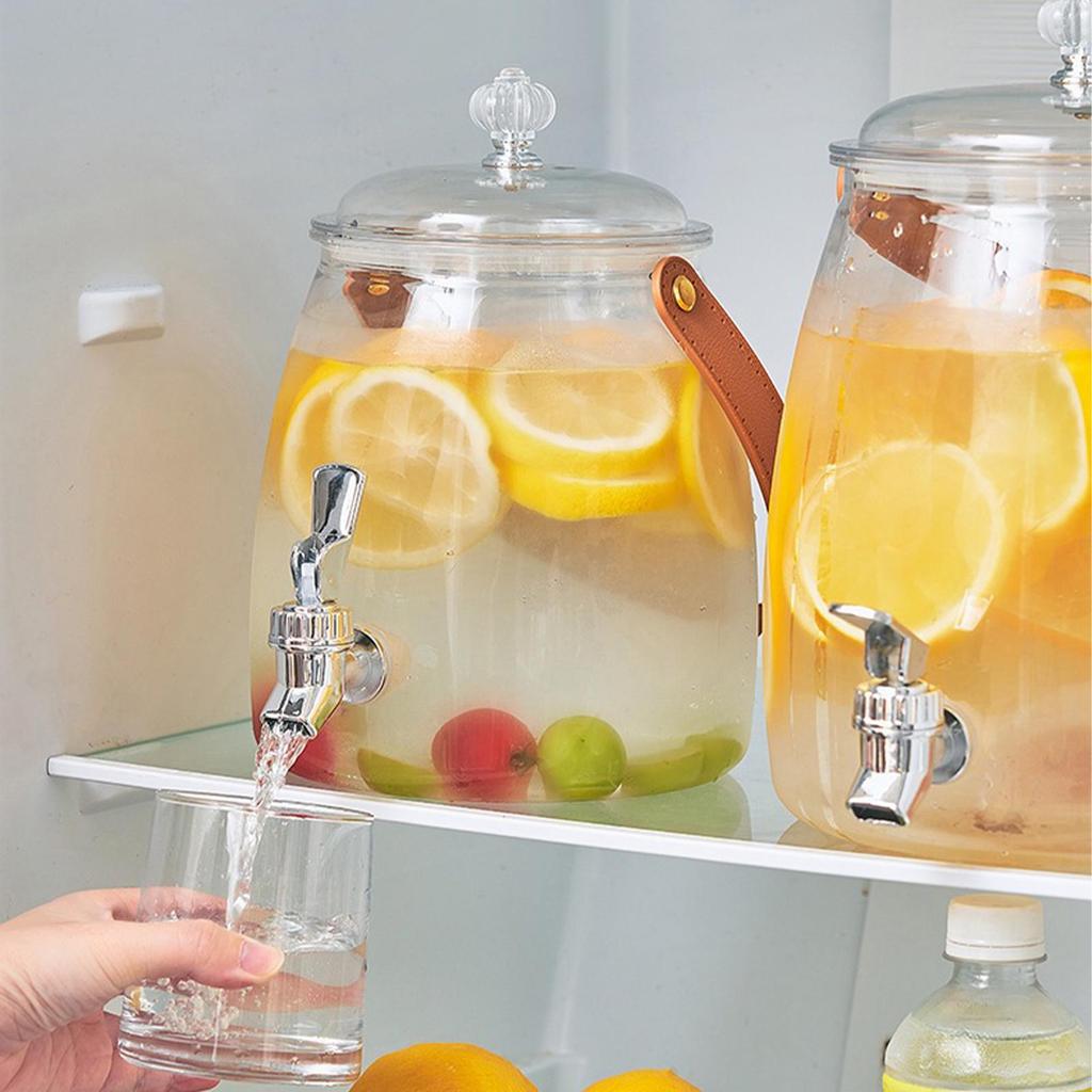 Water Kettle With Faucet Beverage Dispenser Cold Juice Lemonade Drinks Bucket Liquid Storage Tank Outdoor Fridge Organizer