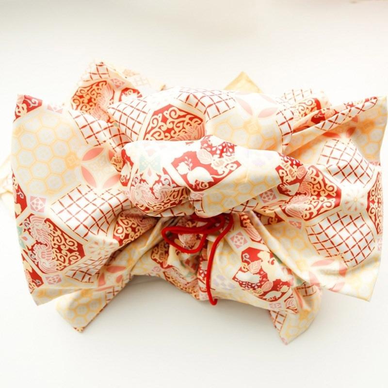 Oversized Bowknot Belt Traditional Japanese Sash for Kimono Adjustable Length Soft Fabric Multiple Color Option