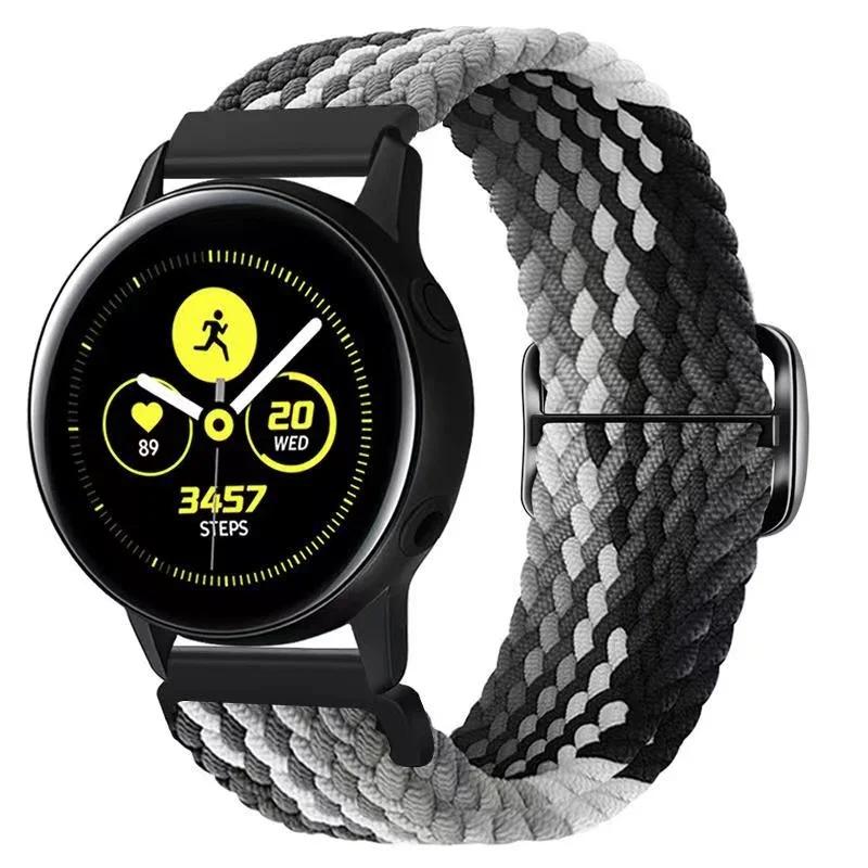 20mm 22mm Braided Solo Loop Strap For Samsung Watch 7/6/5/4/Huawei Watch 4/3/GT3-2 Nylon Elastic Bracelet Amazfit GTR/GTS 4 Belt