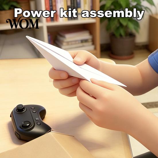 Indoor Outdoor Flying Toy Remote Control Paper Airplane Kit, DIY Electric RC Plane with Gyro Educational Stabilizer, Dual Propellers, Lightweight