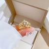 Real Gold Crown Empty Fashion Ring Opening Adjustable Simple Jewelry Japanese Ring Couple Ring