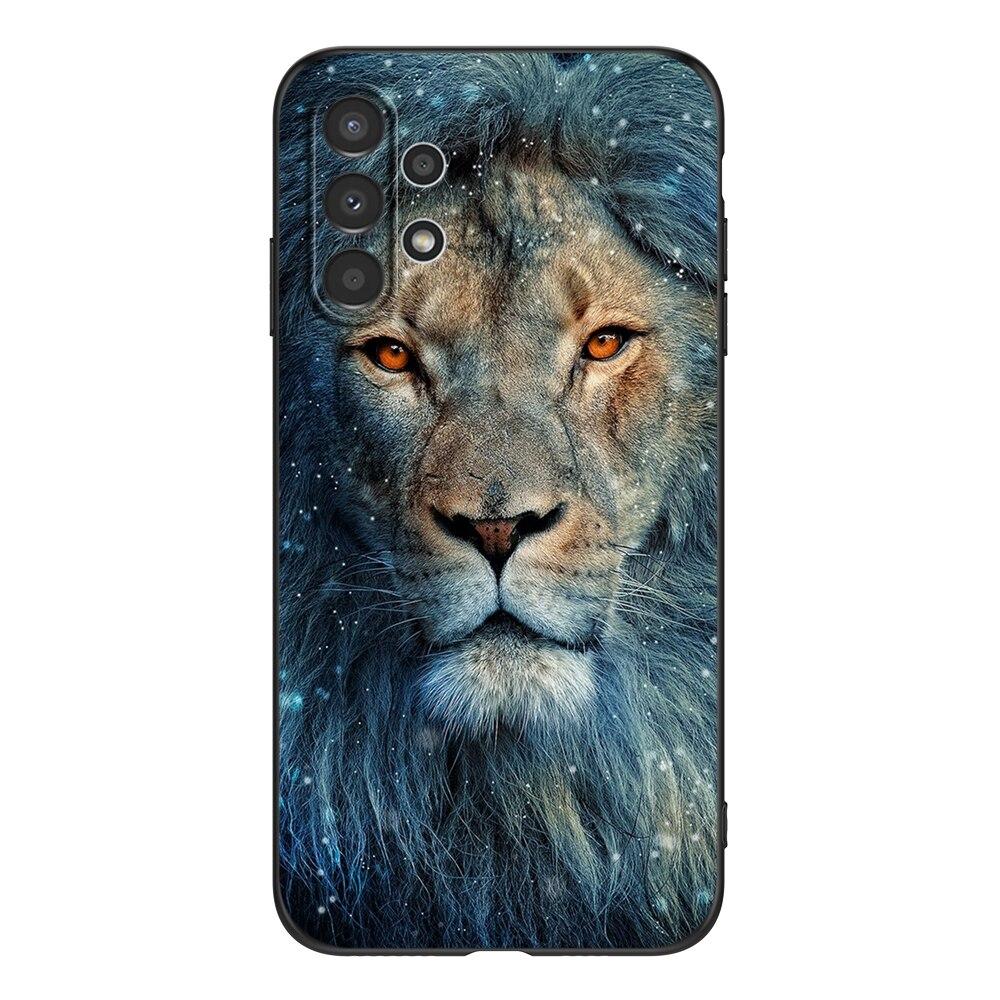 For Samsung A13 5G 4G Case Back Cover For Samsung Galaxy A13 5G 4G LTE Phone Soft Silicon Black Tpu Case Lion Wolf Tiger Dragon