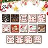 Christmas Hanging Ornament Wooden Tabletop Decor, 2D Pet Santa with Iron Stand, Rustic Xmas Party Holiday Sign for Home And Cafe Festive Shelf, Solid