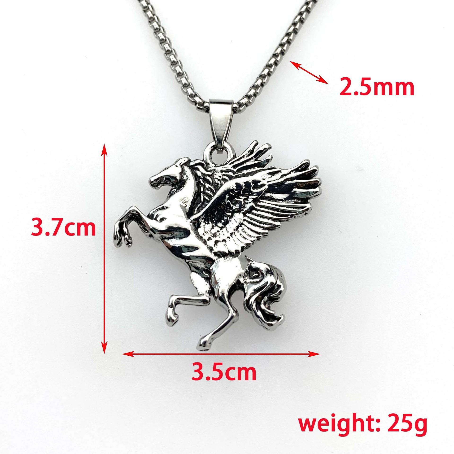 

С подвеской из сплава Пегаса, ожерелье из титановой стали для мальчиков, персонализированная цепочка для свитера