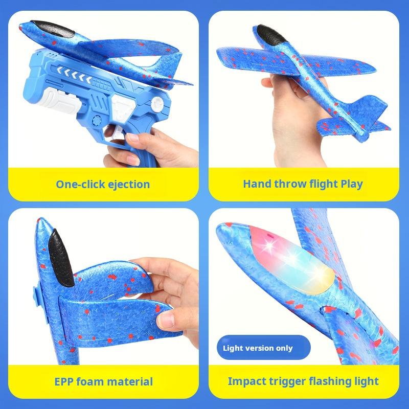Non-Toxic Foam Ejector Plane Gun Children'S Outdoor Toy For Air Battle Gliding Foam Aircraft Parent-Child Interactive Toy Children Holiday Gift