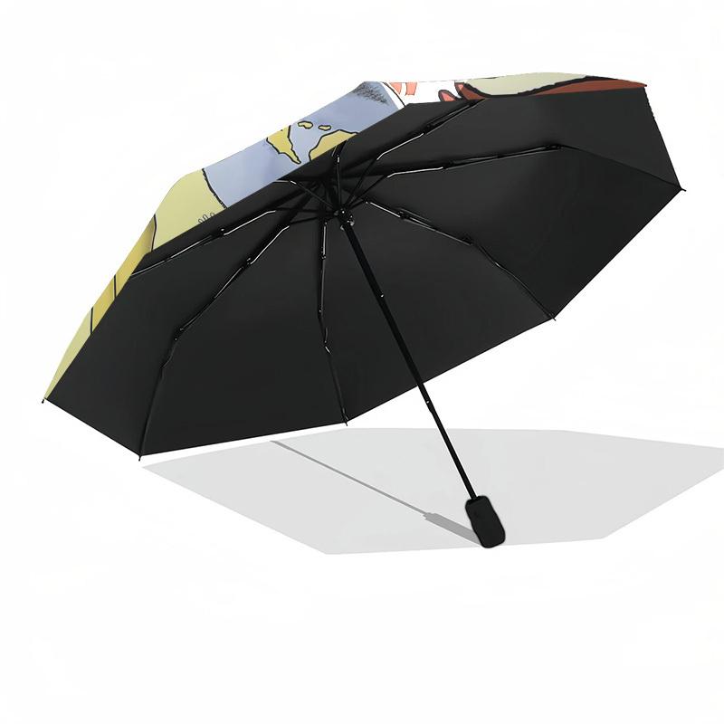 Curious George, banana Automatic Opening and Closing, 8 rib Structure Portable Umbrella, Suitable for Men and Women in All Seasons Perfect
