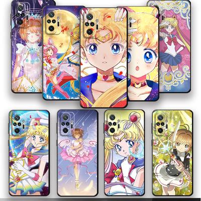Funda de Teléfono Suave de TPU a Prueba de Golpes para Redmi 9A 9C 10C 9T 10A K40 Pro 6 7 8 8A 7A K50 9 10 6 Pro Cubierta Lindo Anime Sailors M-Moons