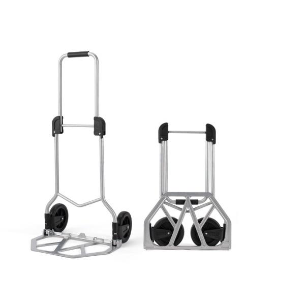 Hand-Pulled Folding Cart: Portable Luggage, Shopping & Cargo Hauler, Sturdy & Compact, Thickened for Heavy Loads.