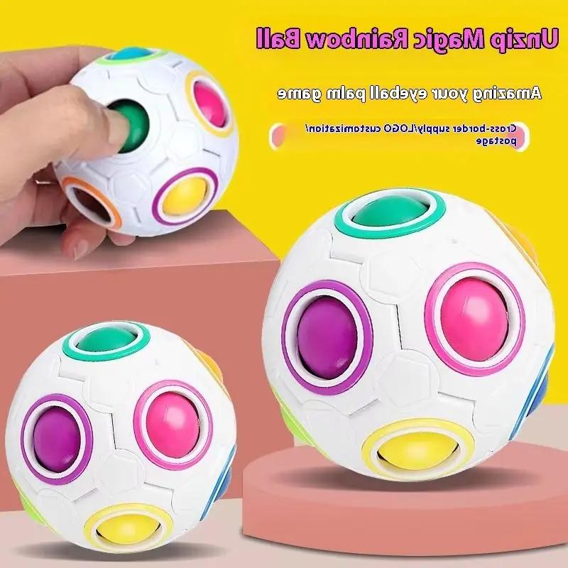 Magic Rainbow Ball Early Education Toy Puzzle Thinking Training Intelligence Brain Football Cube