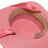[USED] Excellent Condition Big Bang Fiberglass Straw Hat with Pink Ribbon, Perfect for Summer, Made In Japan