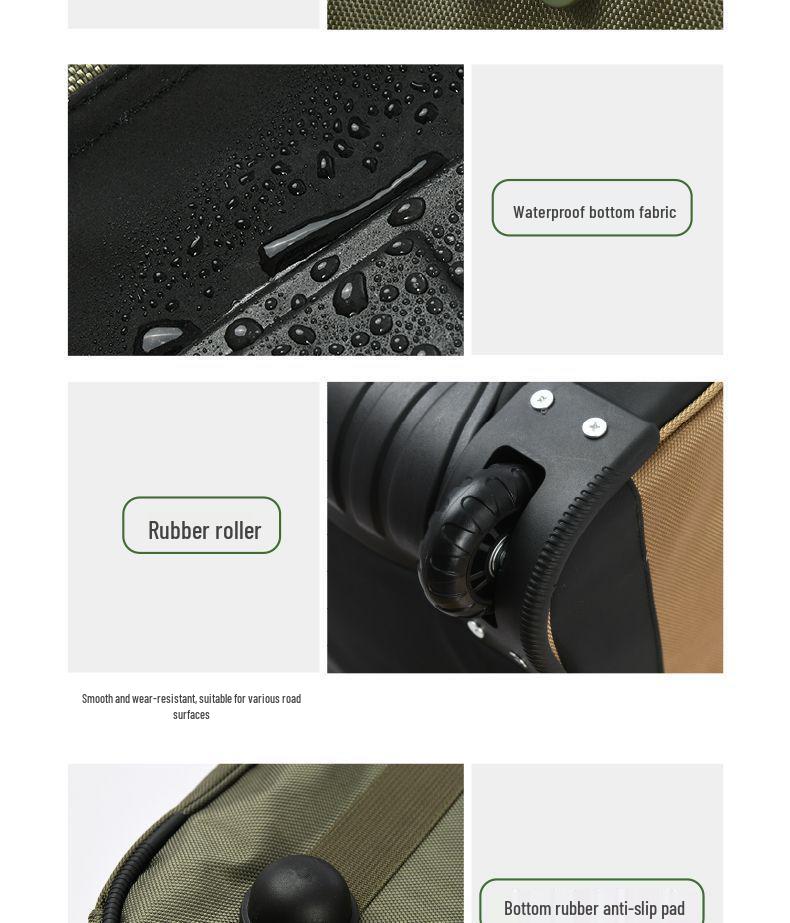 Khaki Multifunctional Wheeled Camping Backpack and Storage Bag - Large Capacity for Men