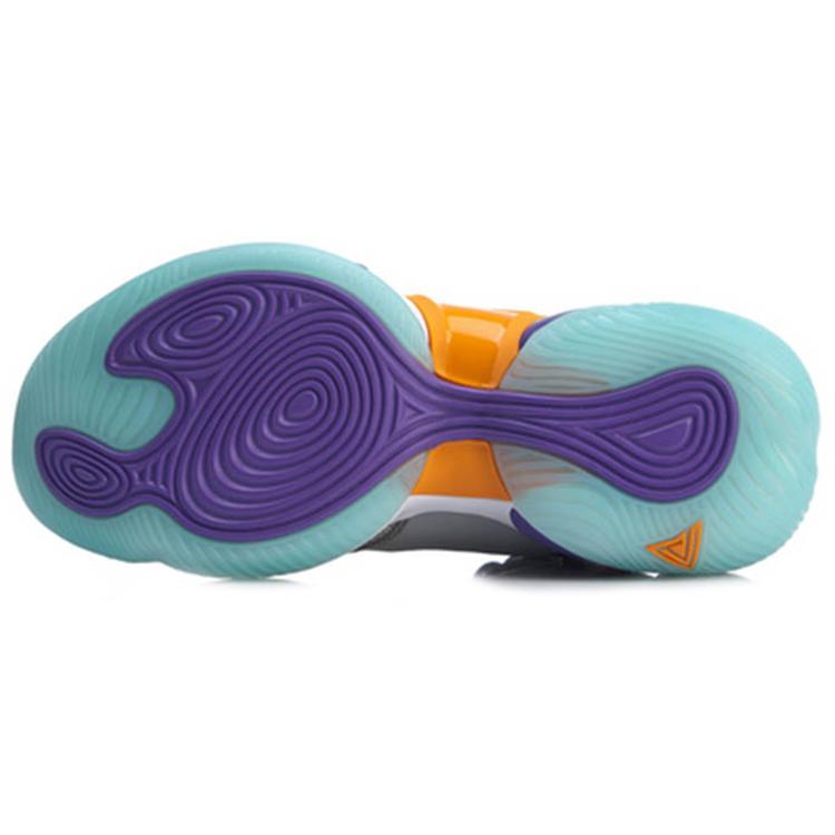 New LiNing Power 6 Cushioning Anti Slip And Wear Resistant Mid Top Basketball Shoes Orange Purple Gray ABAP067-1