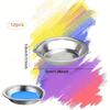 12pcs Pour Mouth Palette Stainless Steel Small Round Paint Tray Artist Watercolours Paint Mixing Palette Tray For Artist