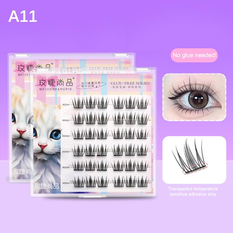 Multi-Styles No Glue Natural Cluster Eyelash Extensions False Cluster Volume Eyelash Makeup Grafting False Eyelashes Cosplay