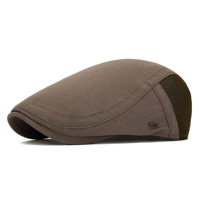 Cappello estivo da uomo in rete traspirante parasole berretto visiera berretto da giornalaio ad asciugatura rapida stile britannico