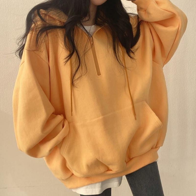 Navava Women Casual Loose Fit Long Sleeve Hoodie Sweatshirt Nt2160