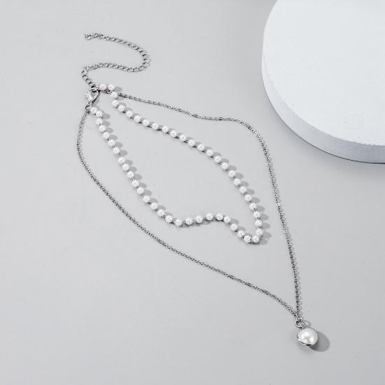 Collier ras du cou Double couche en fausses perles pour femmes, chaîne élégante, bijoux cadeau