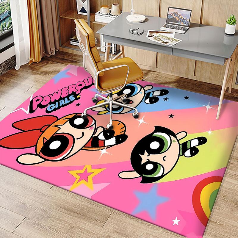 The Powerpuff Girls1 Printed Absorbent Washable Carpet, Non-Slip Bathroom Mats, Kitchen Rugs, Yoga Mat,Living Room Entrance, Camping Picnic Rugs