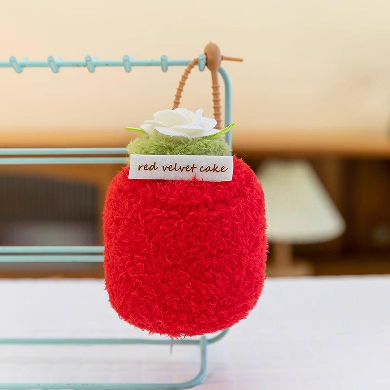 Creative Afternoon Tea Doll Dessert Cherry Chocolate Fruit Cake Keychain Pendant Grabber Doll Gift