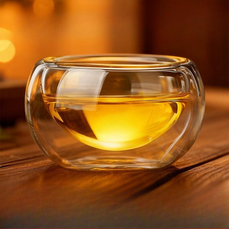 

Thickened high temperature resistant double-layer high borosilicate glass Kung Fu cup light luxury household teacup cup 50ml 50ml