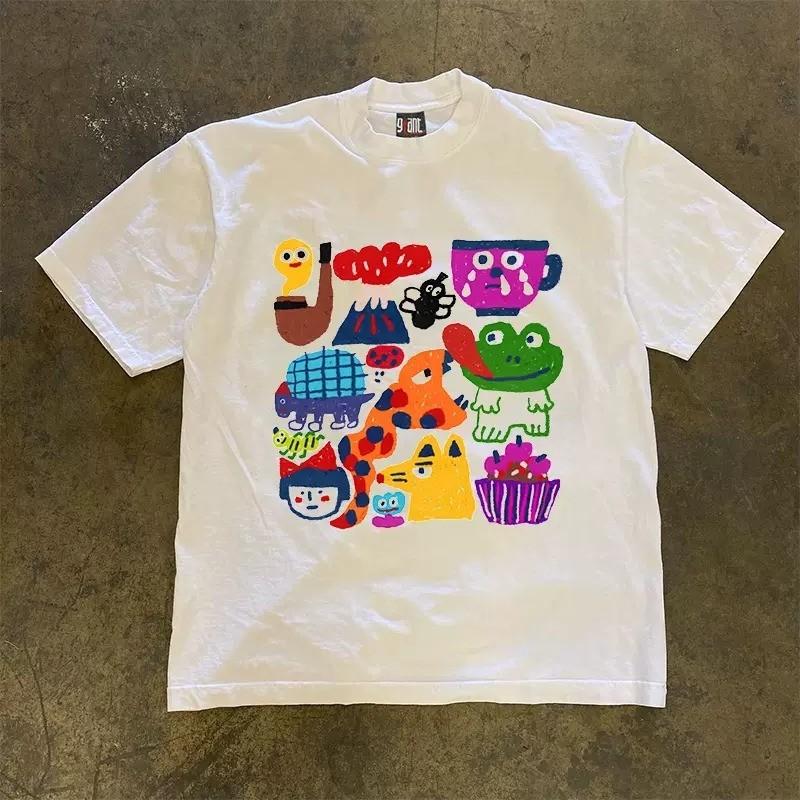 Retro Y2K-style cartoon graffiti print Funny Graphic Unisex Tee S-5XL Unisex T-Shirt XXL