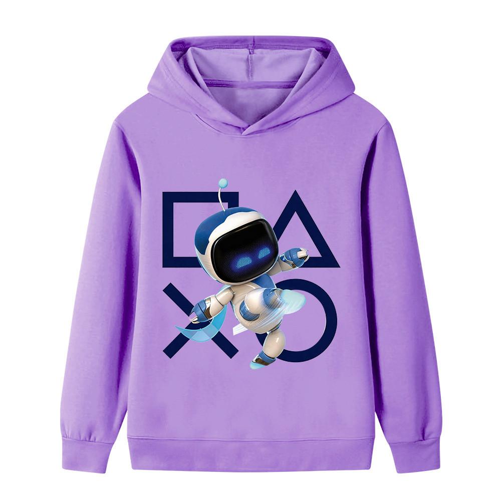 B1338 Kids Boys Girls Astro Bot Printed Casual Long Sleeves Hoodie