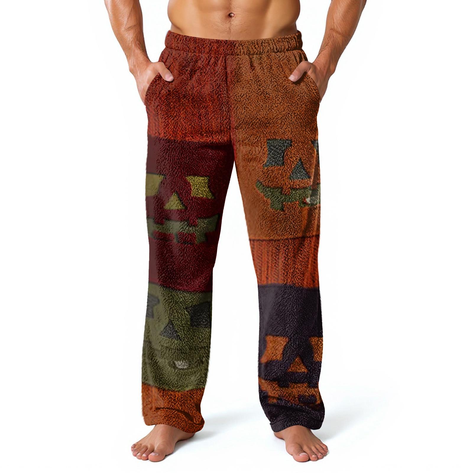 

Мужские домашние брюки с принтом по всей поверхности, пижамные брюки для сна, длинные брюки, пижамные брюки S винный